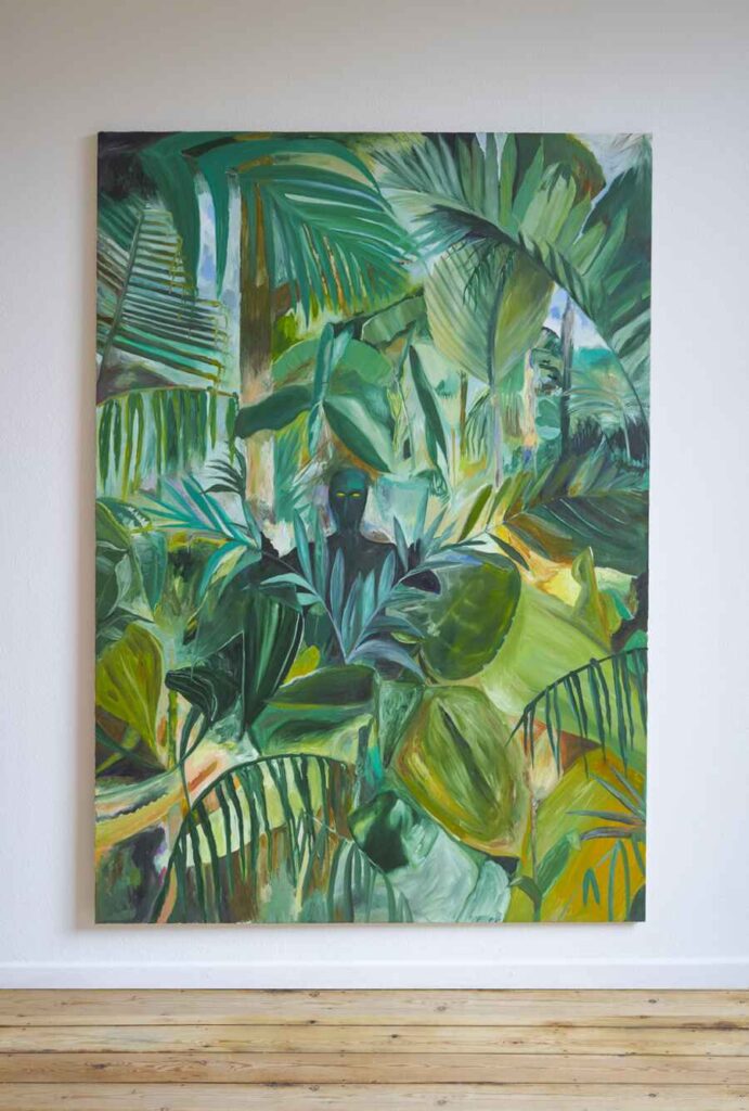 green leaves painting