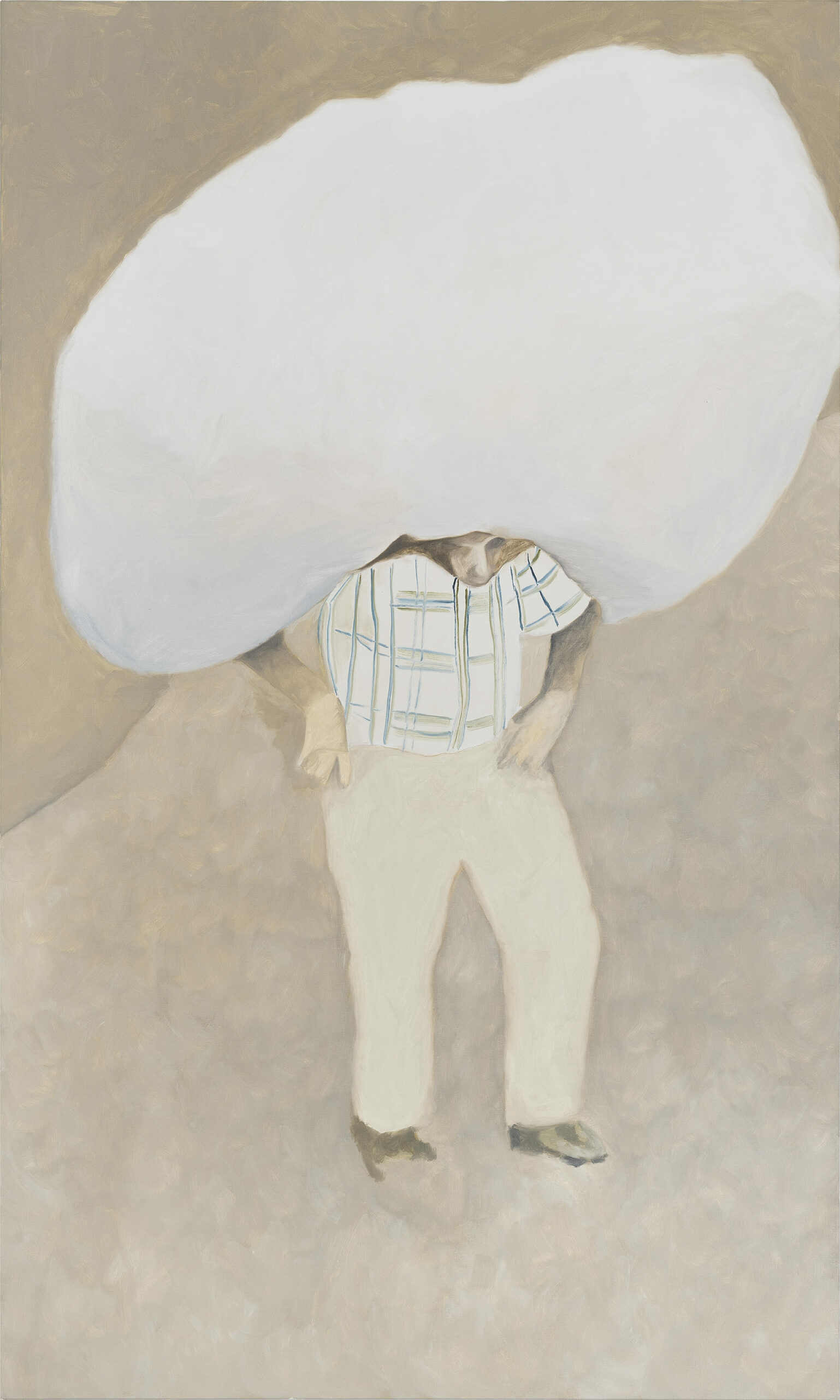 Le porteur de foin, 2025, oil on canvas, 175 x 105 cm