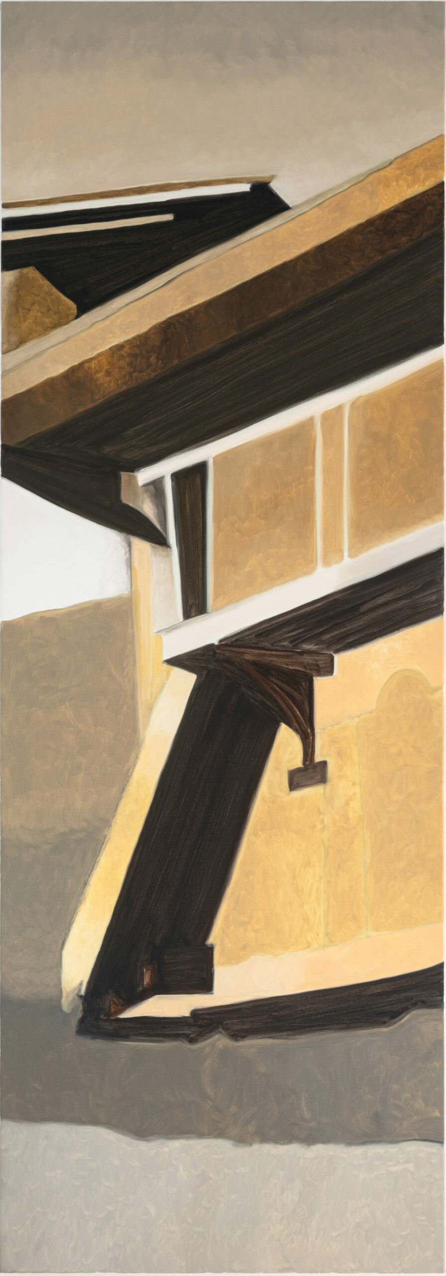 L’entrebâillement, 2025, oil on canvas, 200 x 70 cm